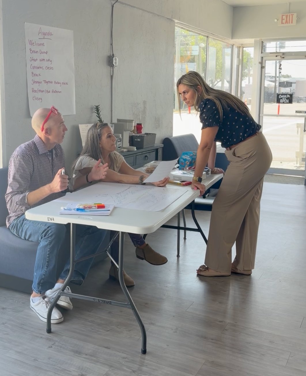 Leadership team mapping out priorities during a planning session ahead of the workshop